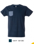 ANTIBES T-shirt manica corta girocollo con taschino 100% cotone
