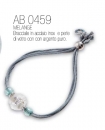 BRACCIALE IN PERLE DI VETRO E  FOGLIA ARGENTO PURO - ANTICA MURR