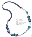 COLLANA IN PERLE DI VETRO E  FOGLIA ARGENTO PURO - ANTICA MURRIN
