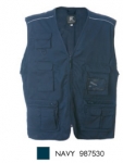 NEW SAFARI Gilet multitasche cotonbe polyestere con portabadge