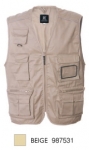 NEW SAFARI Gilet multitasche cotonbe polyestere con portabadge