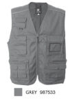 NEW SAFARI Gilet multitasche cotonbe polyestere con portabadge