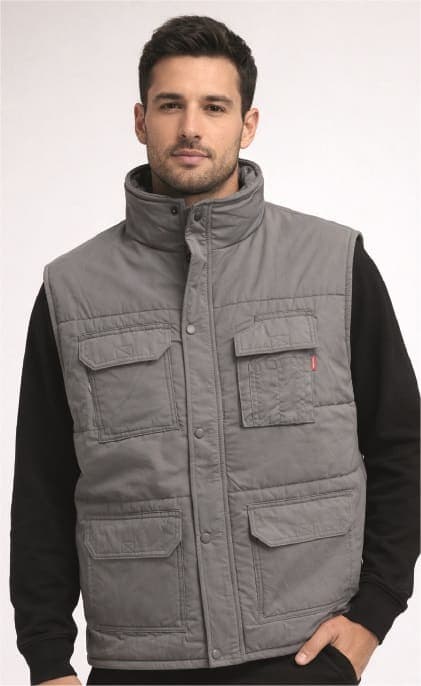 GILET IMBOTTITO 5 TASCHE CON BOTTONI
