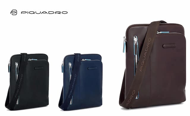 Borsello porta ipaduomo in pelle piquadro personalizzabile con logo