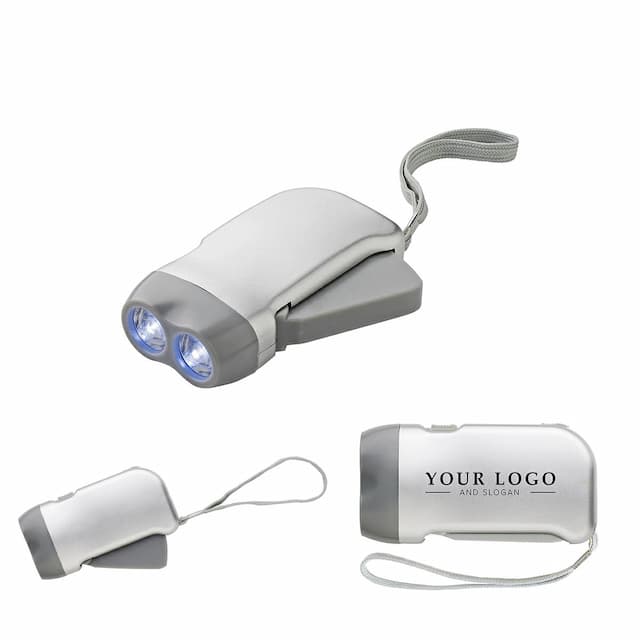 Torcia 2 LED con caricamento a dinamo