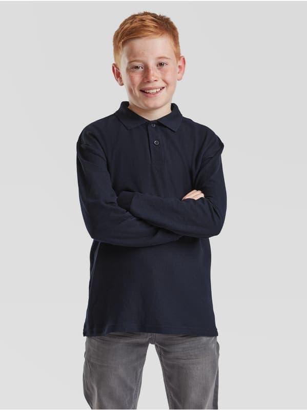 Polo bambino manica lunga Fruit of the Loom da personalizzare