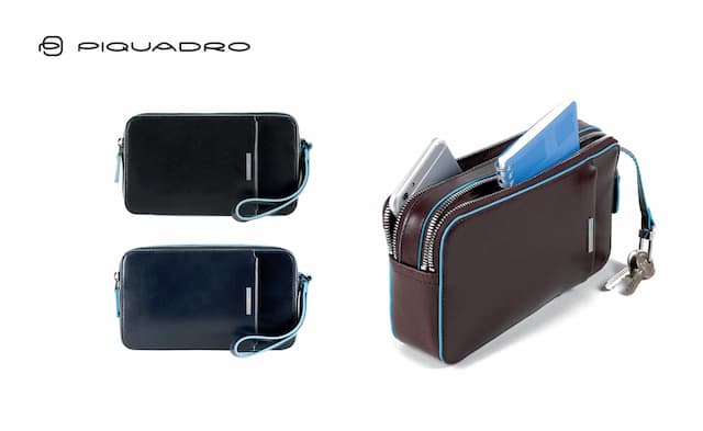 Pochette uomo in pelle Piquadro 21 x 12 x 5 cm personalizzabile con logo