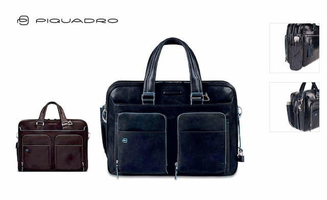 Cartella portacomputer e ipad in pelle piquadro personalizzabile con logo