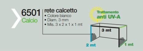 Rete calcetto PP 3x2x1 3mm effeasport