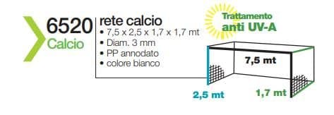 Rete calcio PP 3mm 7,5mt effeasport