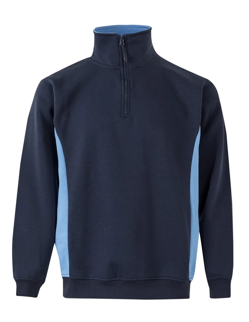 FELPA BICOLORE MEZZA ZIP