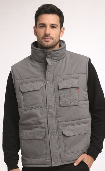 GILET IMBOTTITO 5 TASCHE CON BOTTONI