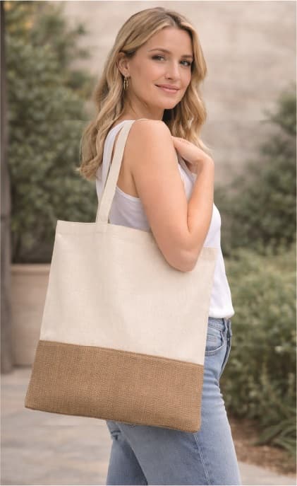 SHOPPER IN COTONE E JUTA