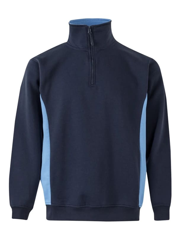FELPA BICOLORE MEZZA ZIP