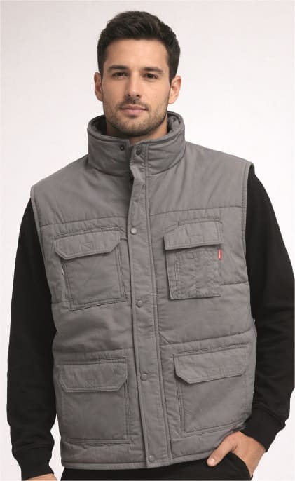GILET IMBOTTITO 5 TASCHE CON BOTTONI