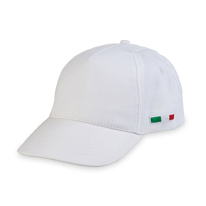 CAPPELLO BANDIERA TRICOLORE LATERALE RICAMATA