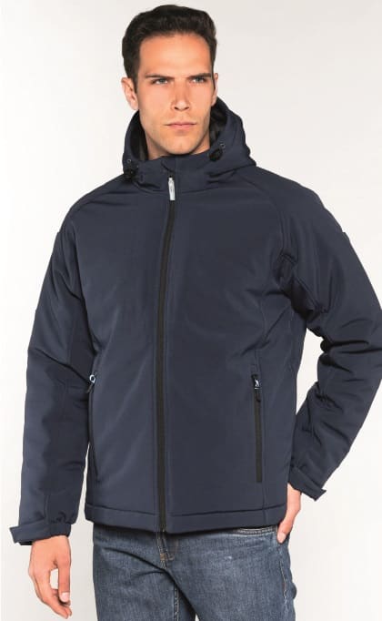 SOFTSHELL IMBOTTITO CON ZIP E CAPPUCCIO