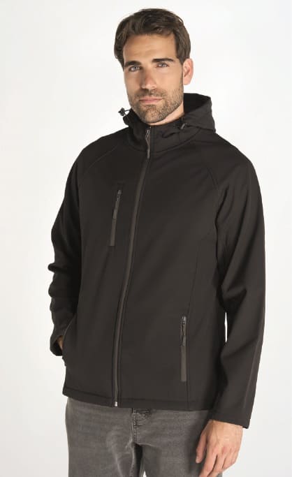 GIACCA SOFTSHELL CON ZIP E CAPPUCCIO