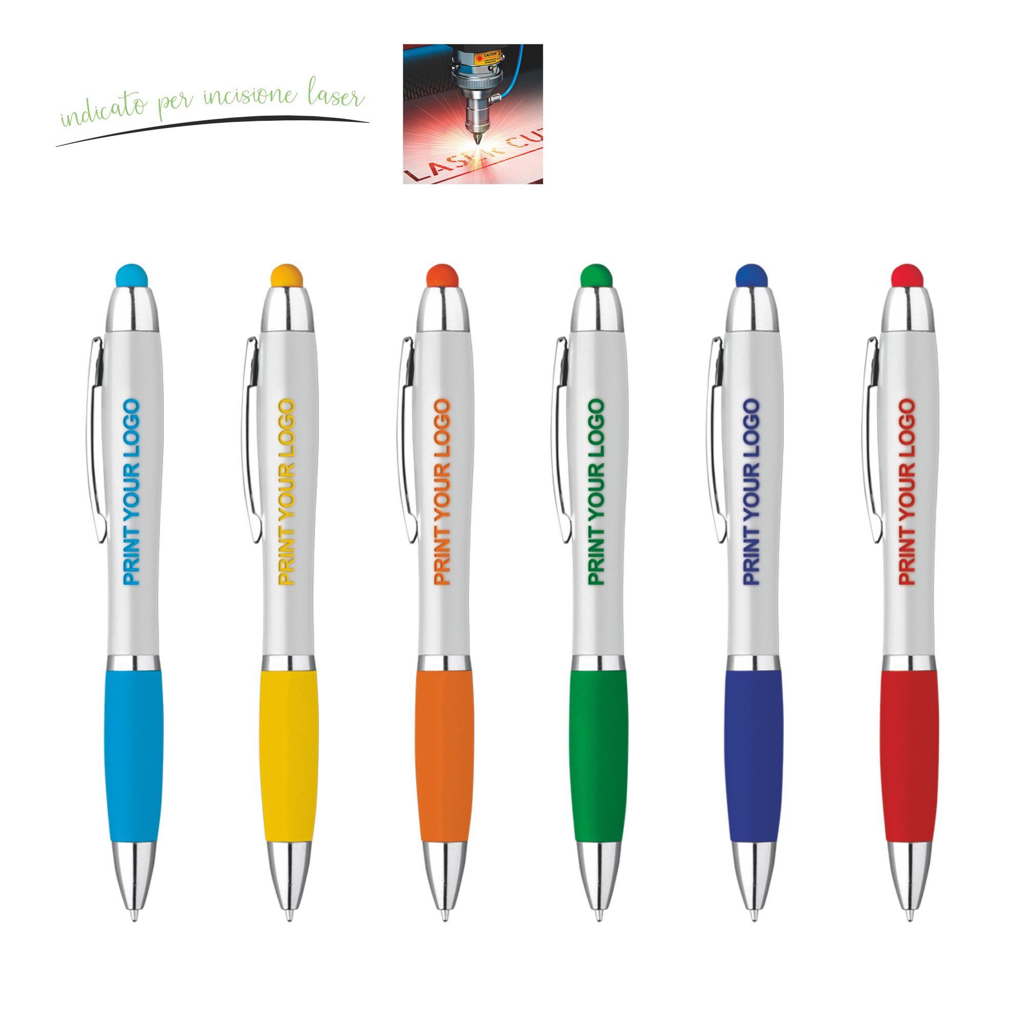 Penna Sfera Touch Con LED Neon White