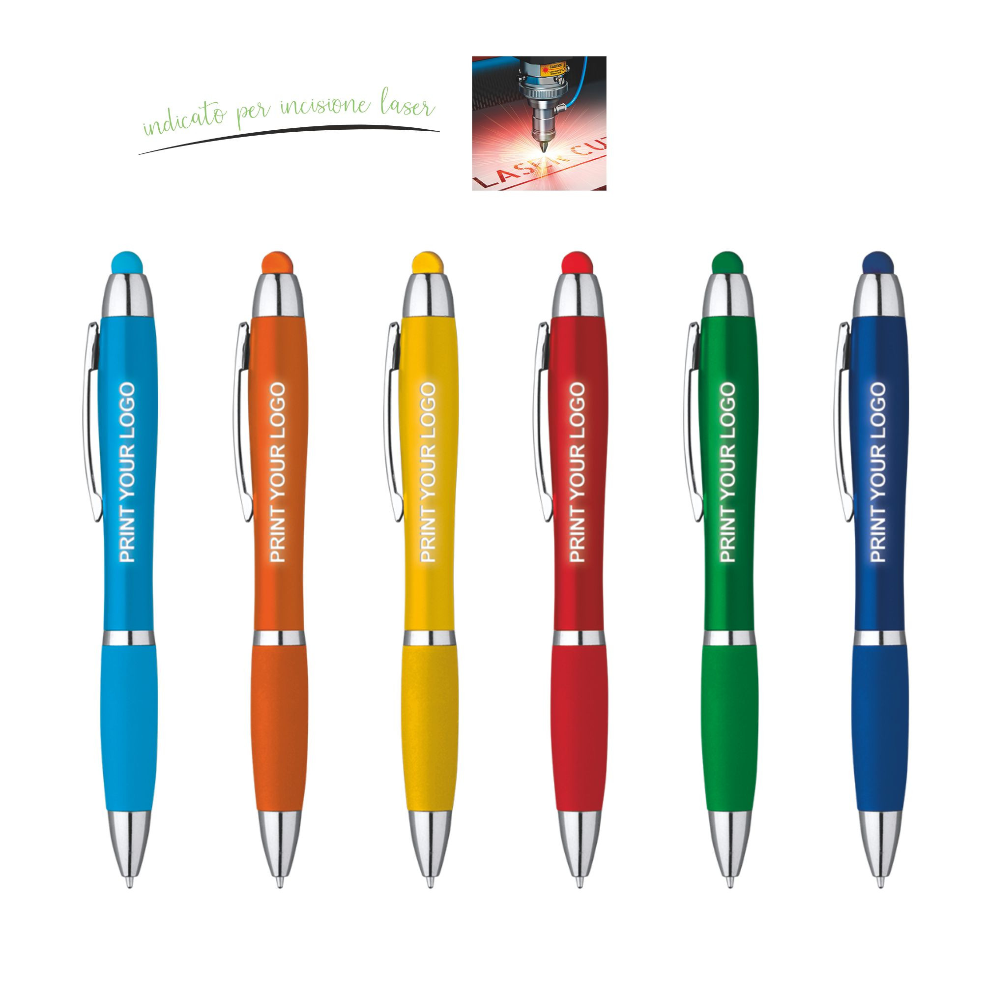 Penna Sfera Touch Con LED Neon Color