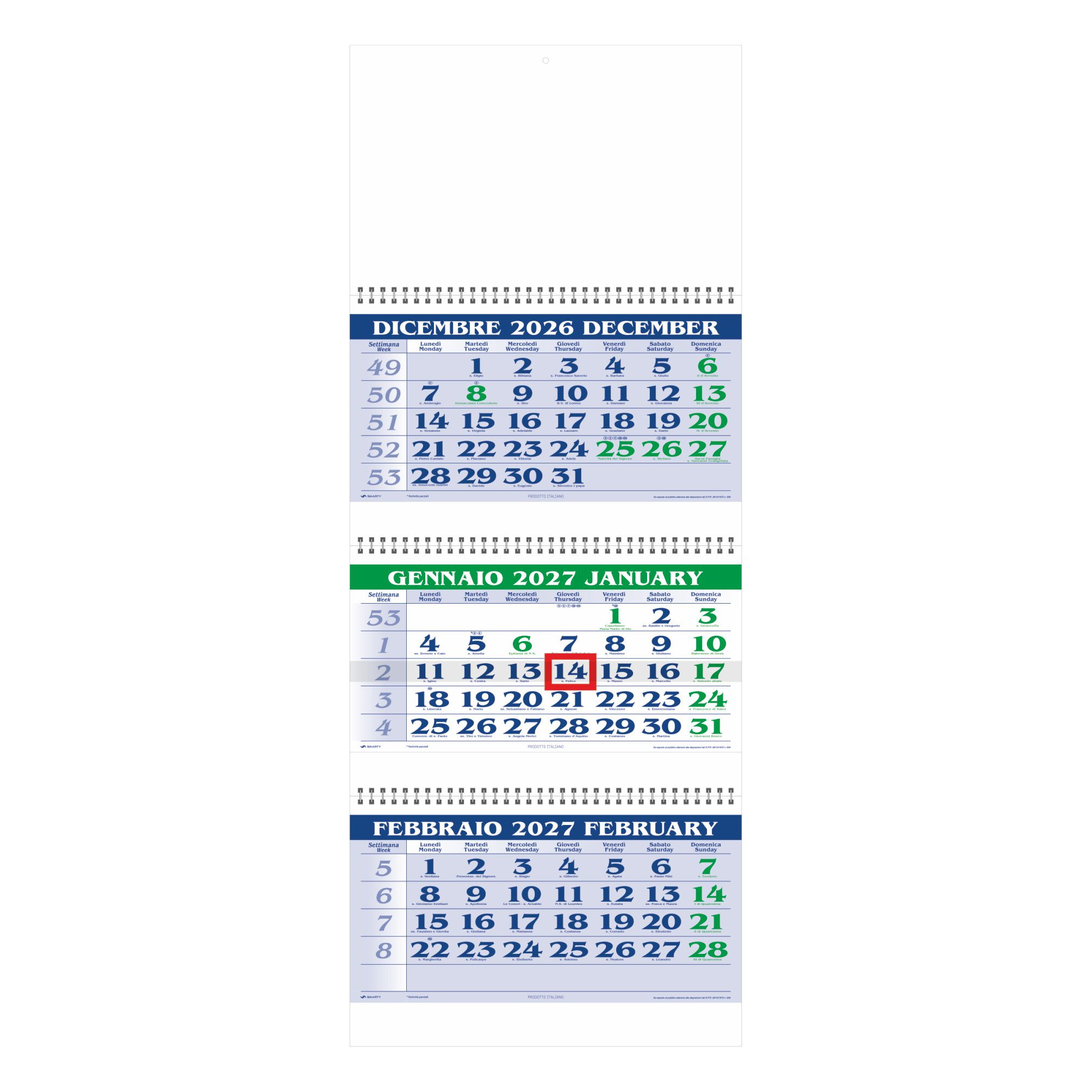Calendario Trittico