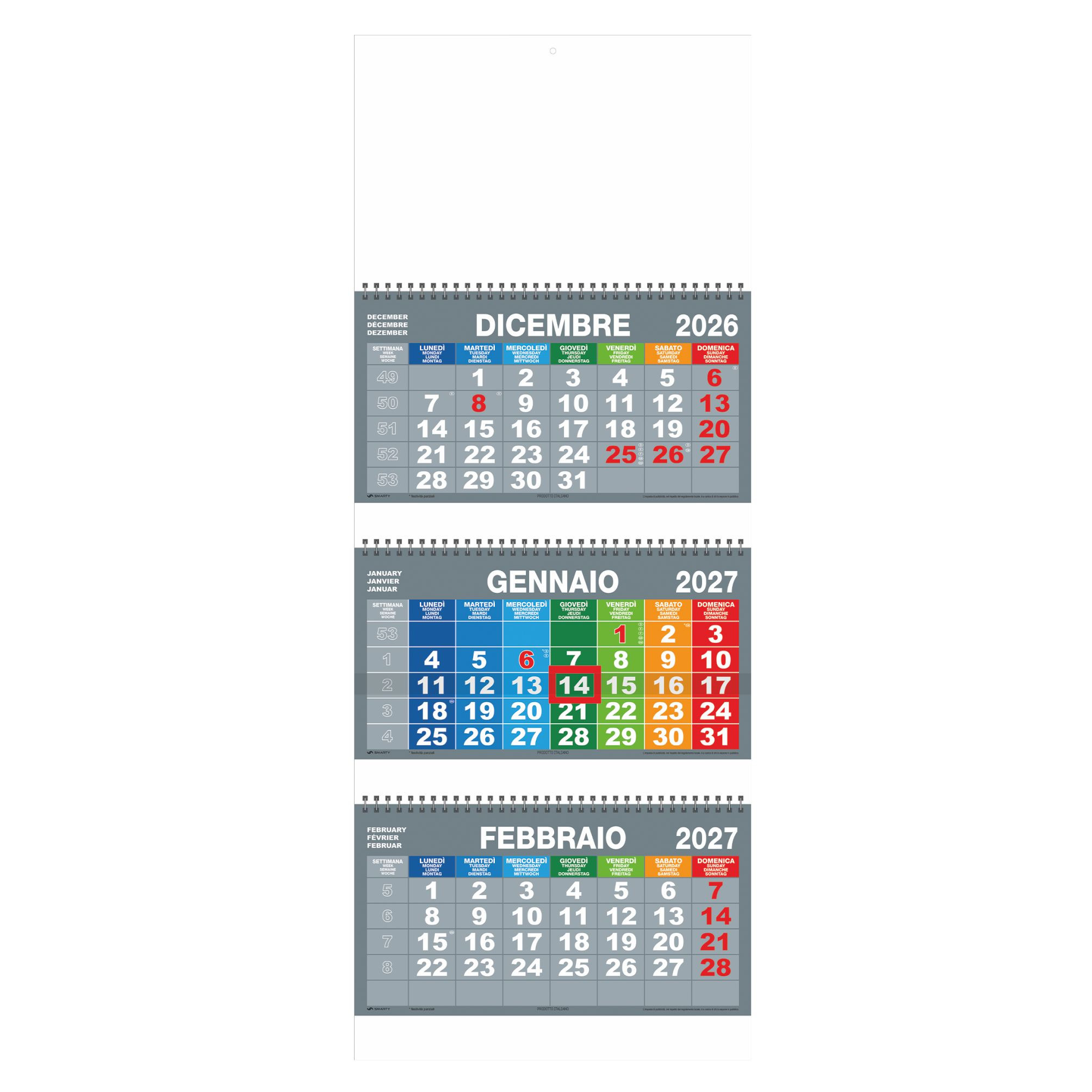 Calendario Trittico