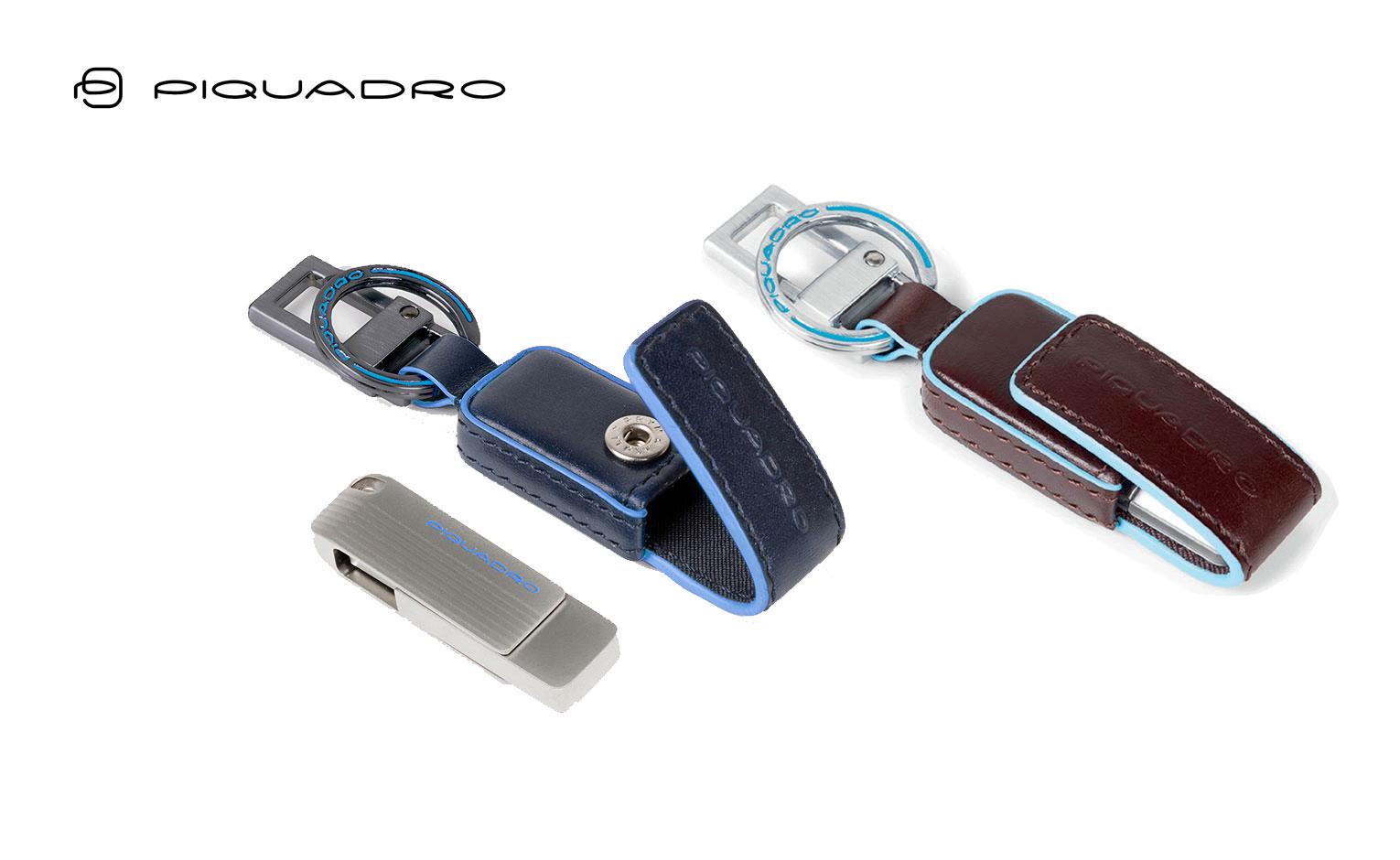 Portachiavi in pelle con USB 256gb piquadro