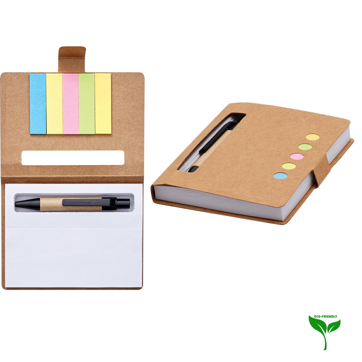 Mini quaderno in eco paper con post-it e penna