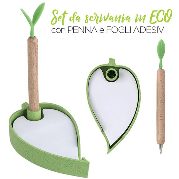 Set memo eco style paglia di grano con penna