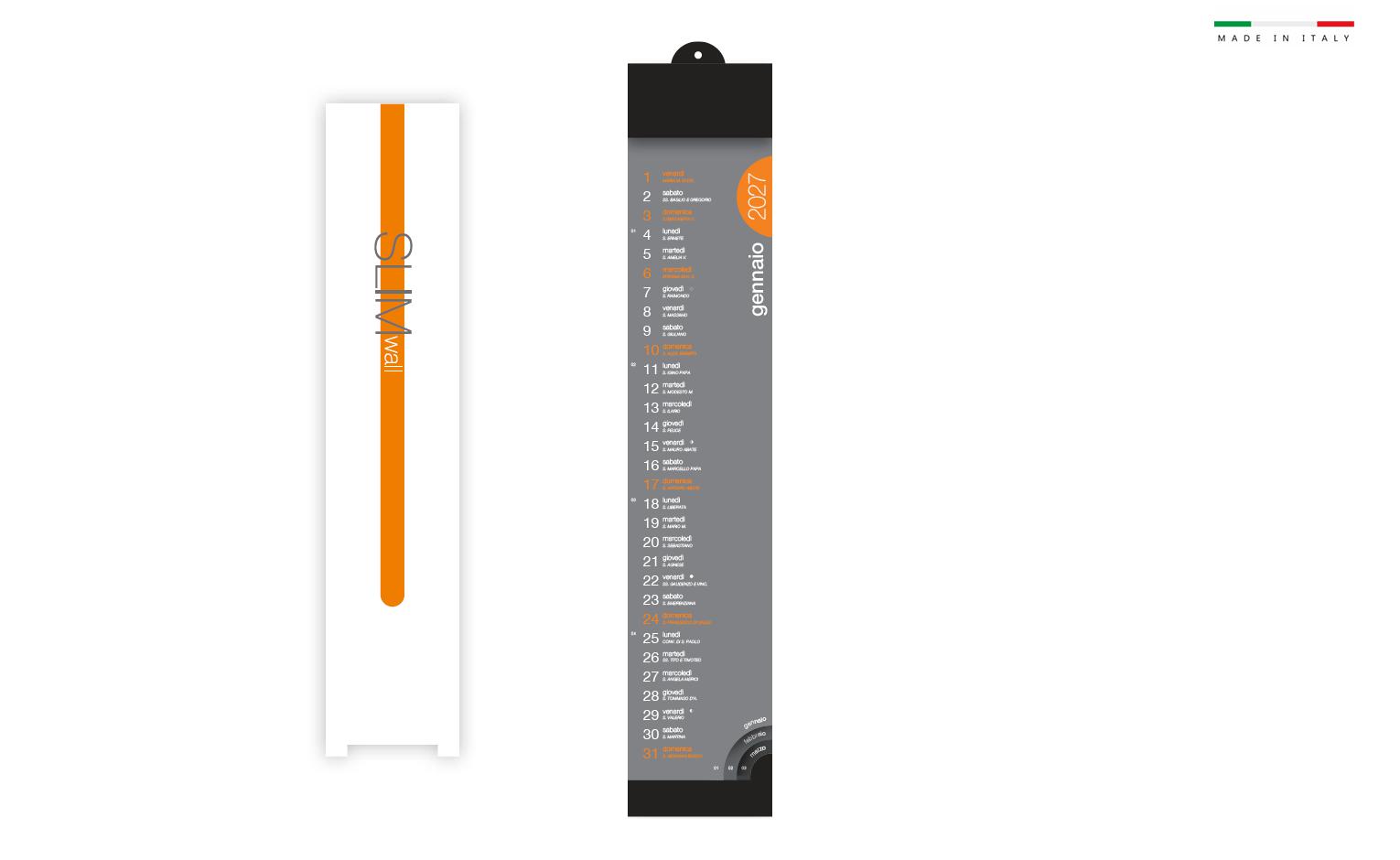 Calendario mensile slim wall 12 fogli
