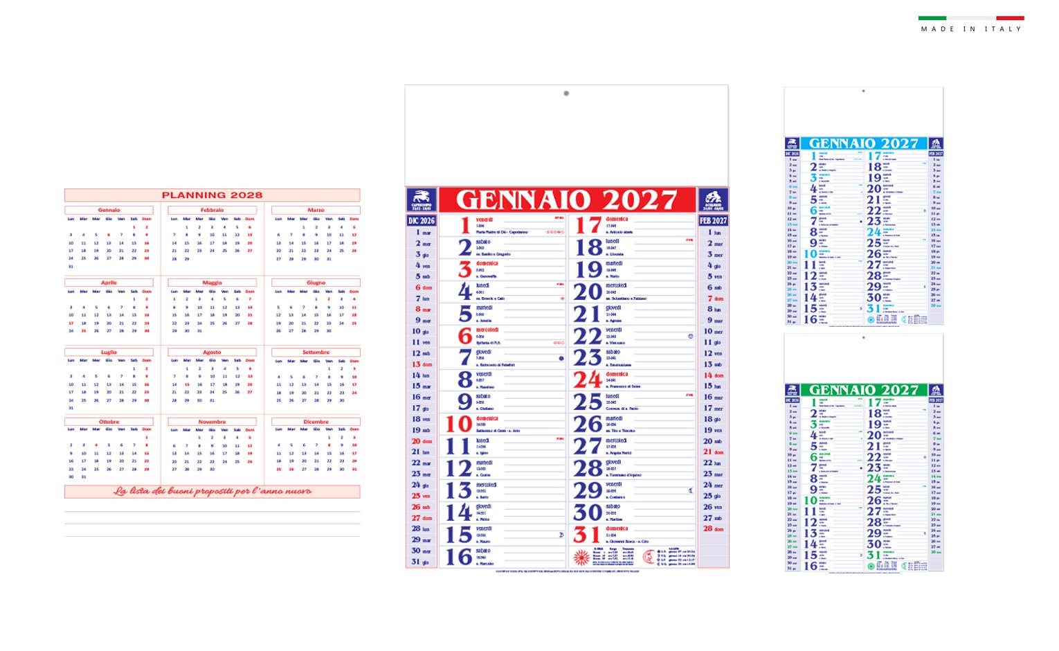 Calendario mensile olandese medium 12 fogli