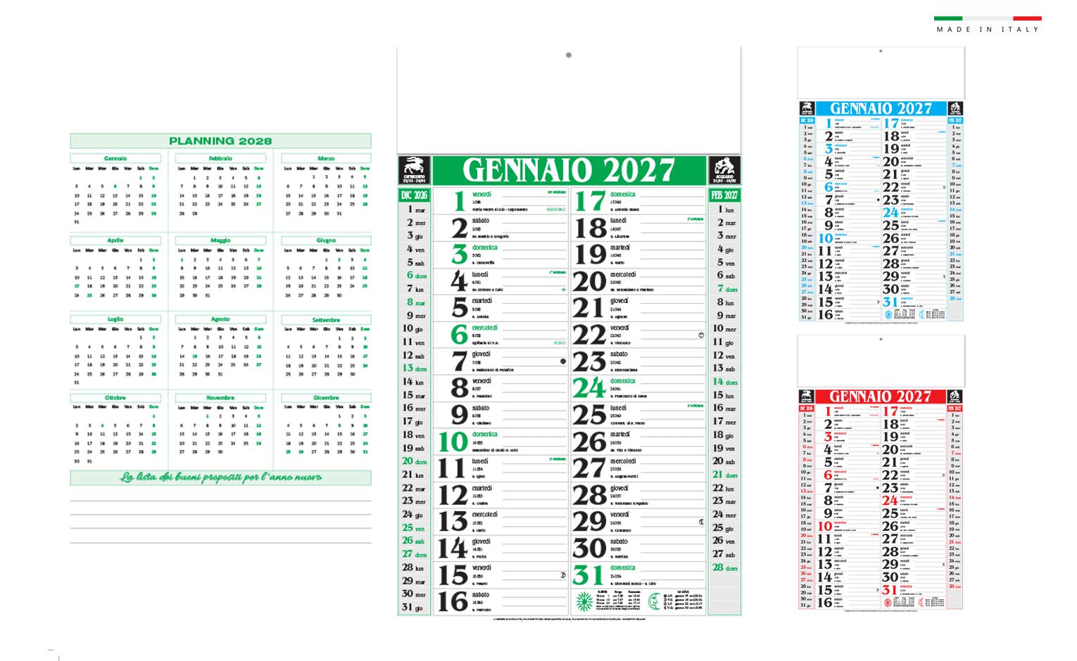 Calendario mensileOLANDESE standard 12 fogli