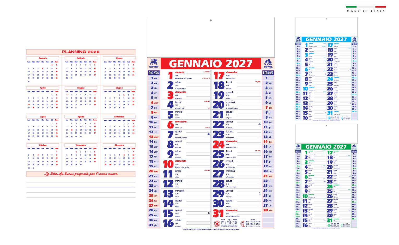 Calendario mensile olandese trendy 12 fogli