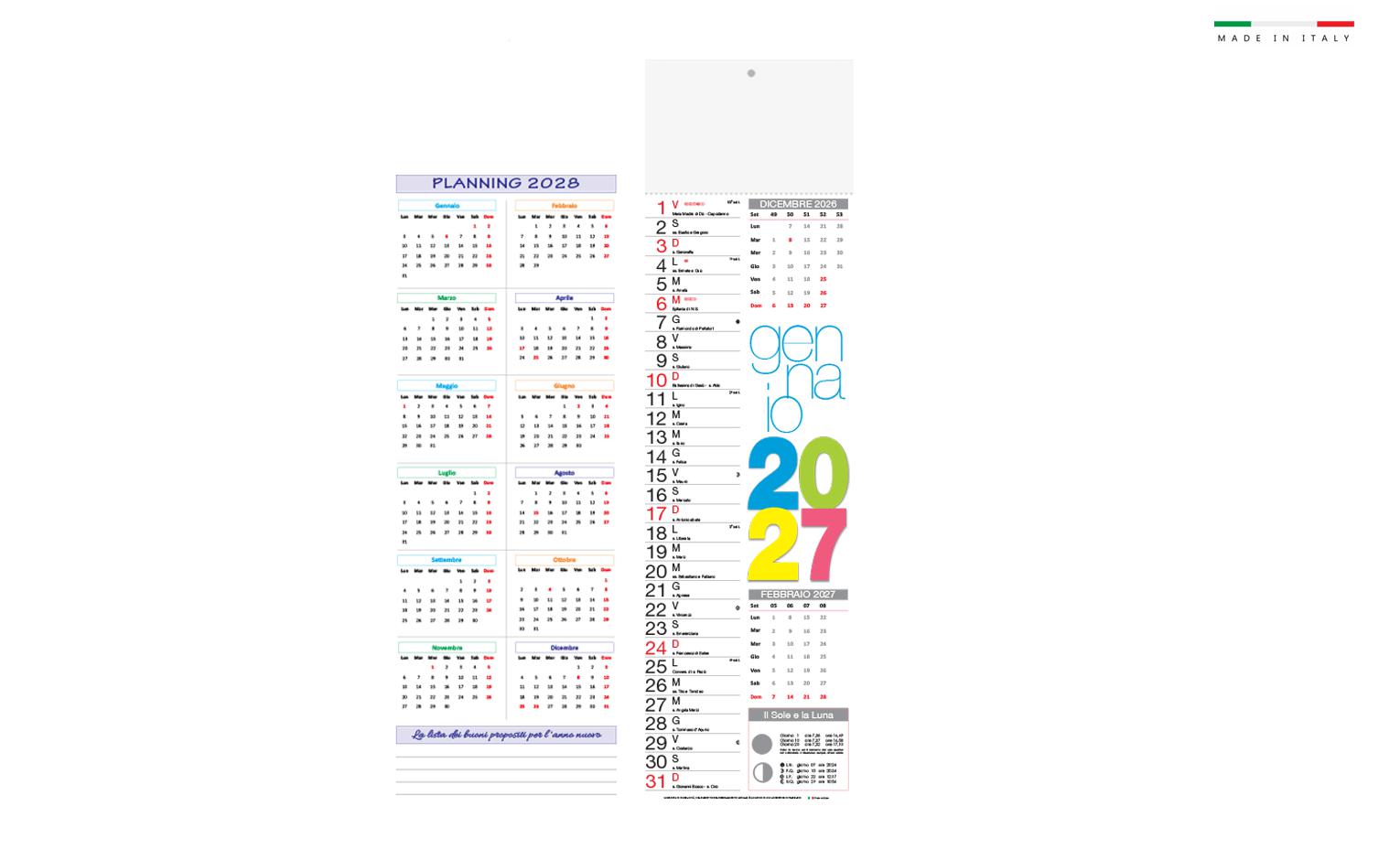 Calendario olandesesilhouette style 4 colori 14x47