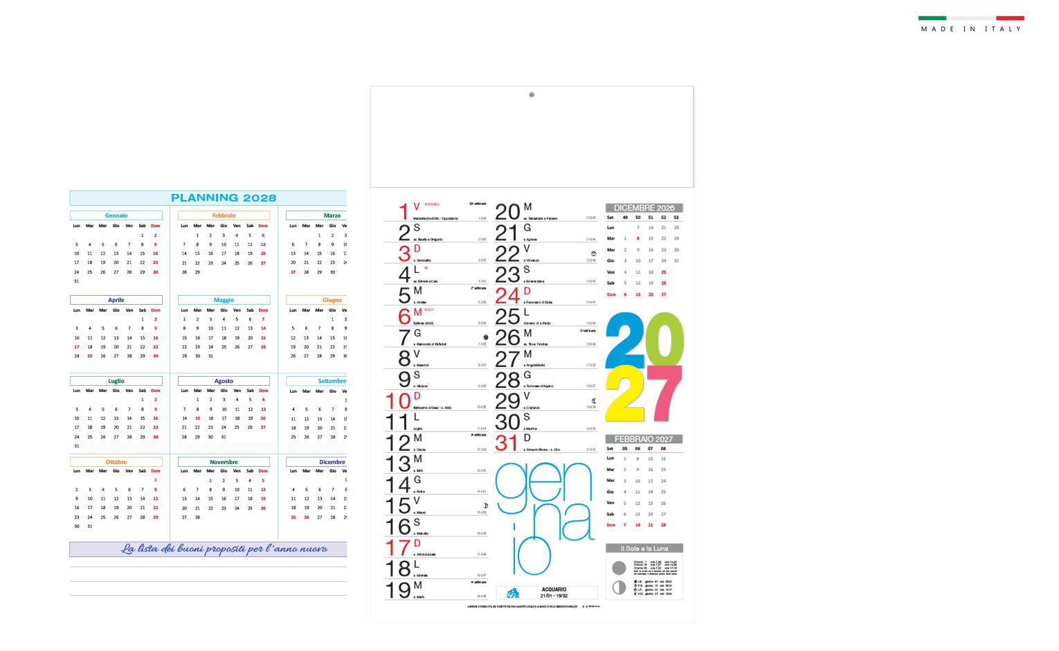 Calendario mensile olandese style 12 fogli