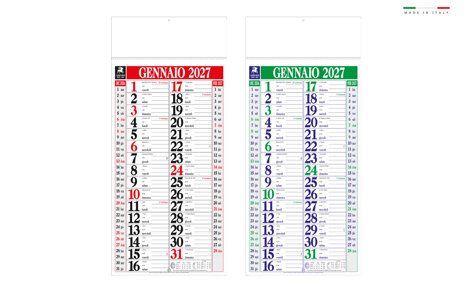 Calendario olandesemaxi 12 fogli 33x72