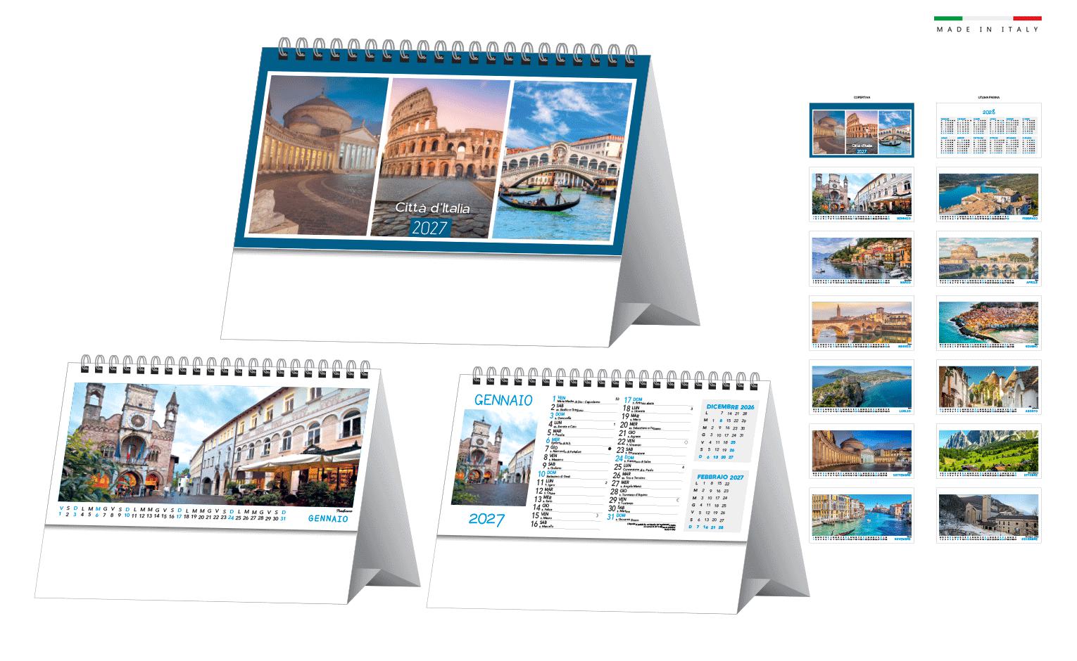 Calendario da tavolo città d'italia 19x14,5