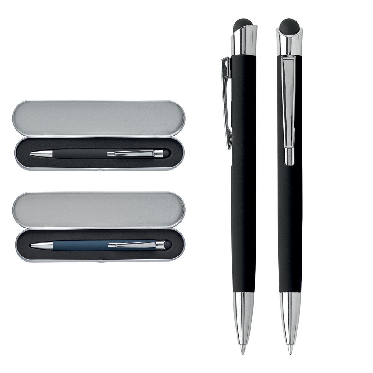 Penna sfera touch in alluminio con custodia