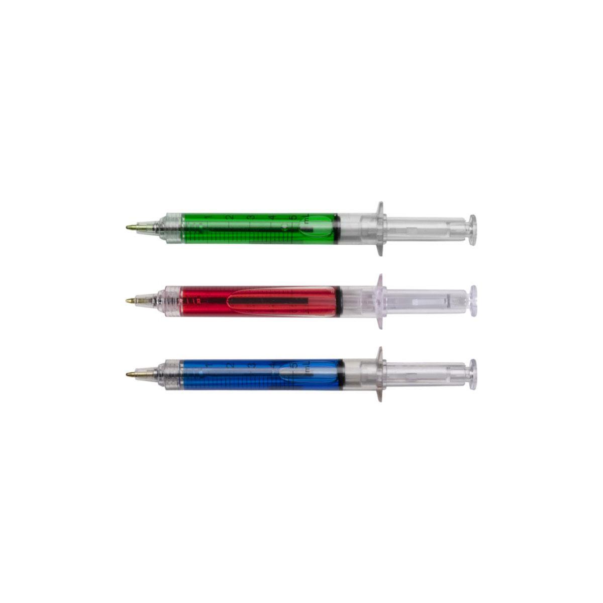Penna doctor - penna a sfera siringa con liquido colorato