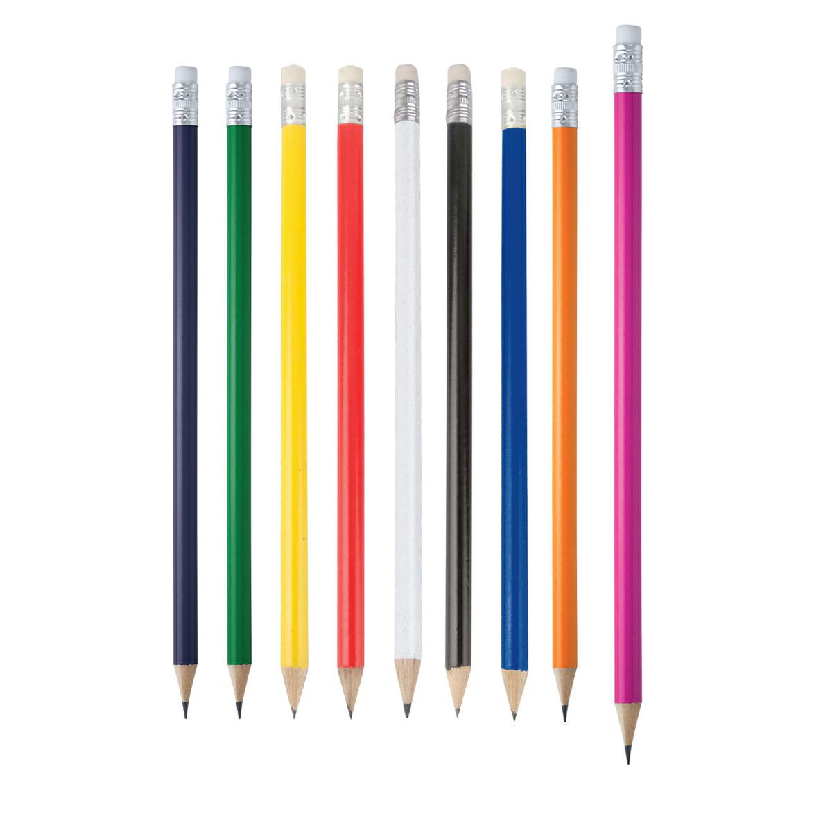 Matita in legno colorato con gomma