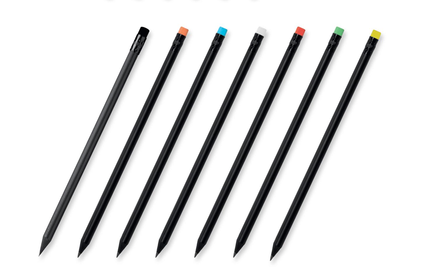 Matita All Black con gommino colorato