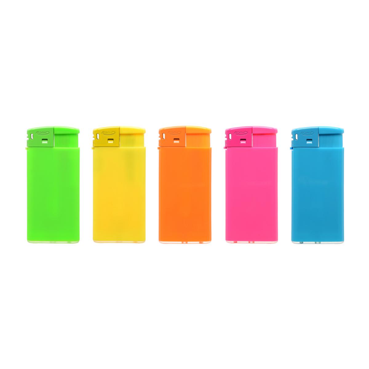 Accendino in plastica ricaricabile in colori neon assortiti