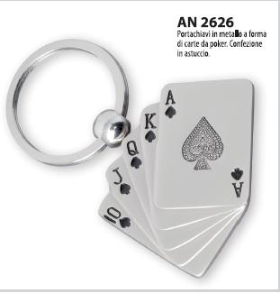 Portachiavi in metallo poker
