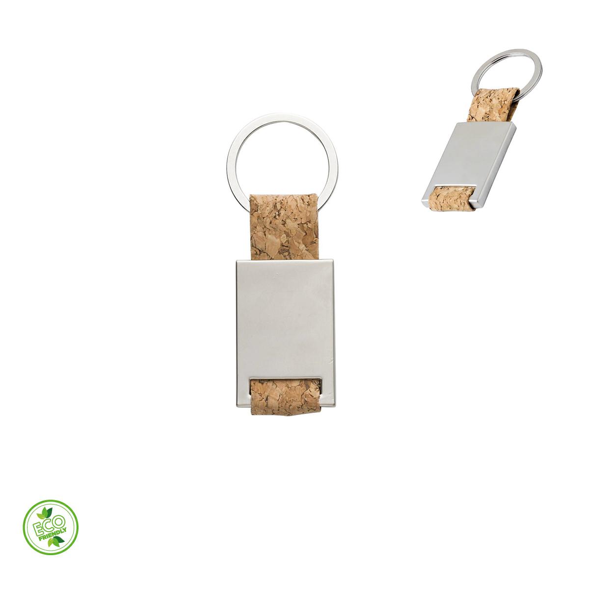 Portachiavi in sughero con dettagli in zinco e metallo