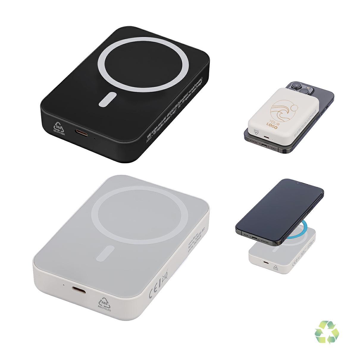 Powerbank wireless10000 mha in ABS riciclato