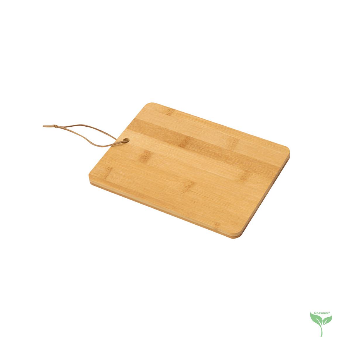 Tagliere in bamboo con cordino in PU 20x15x1