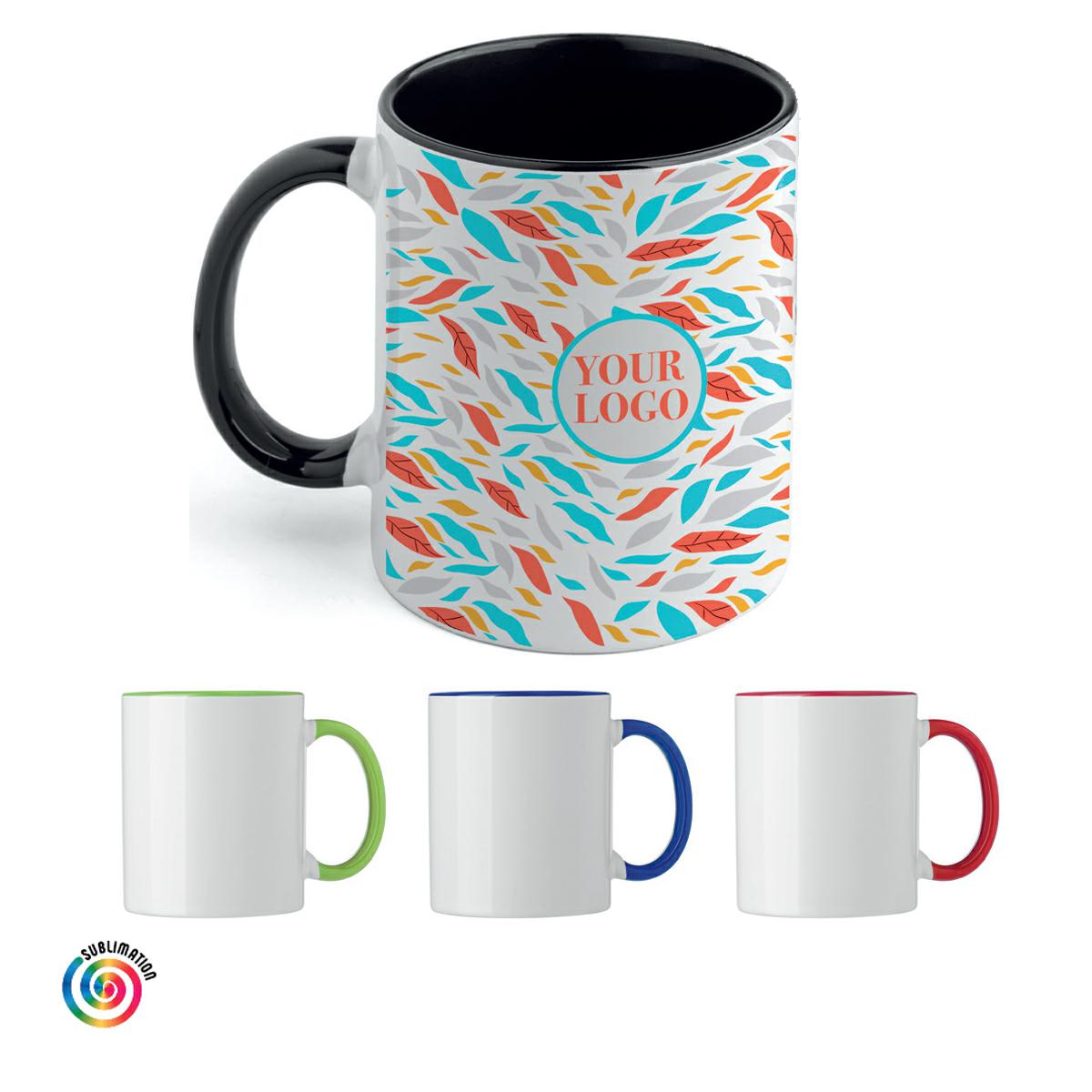 Tazza con manico e bordo colorato