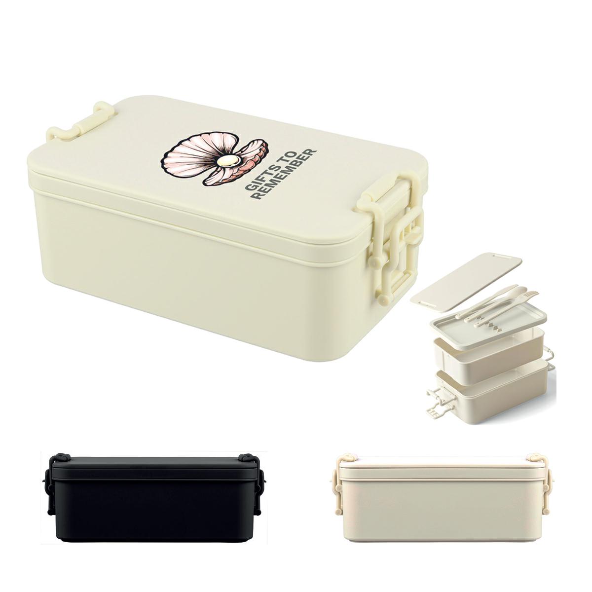 Contenitore pranzo a due scomparti con set posate