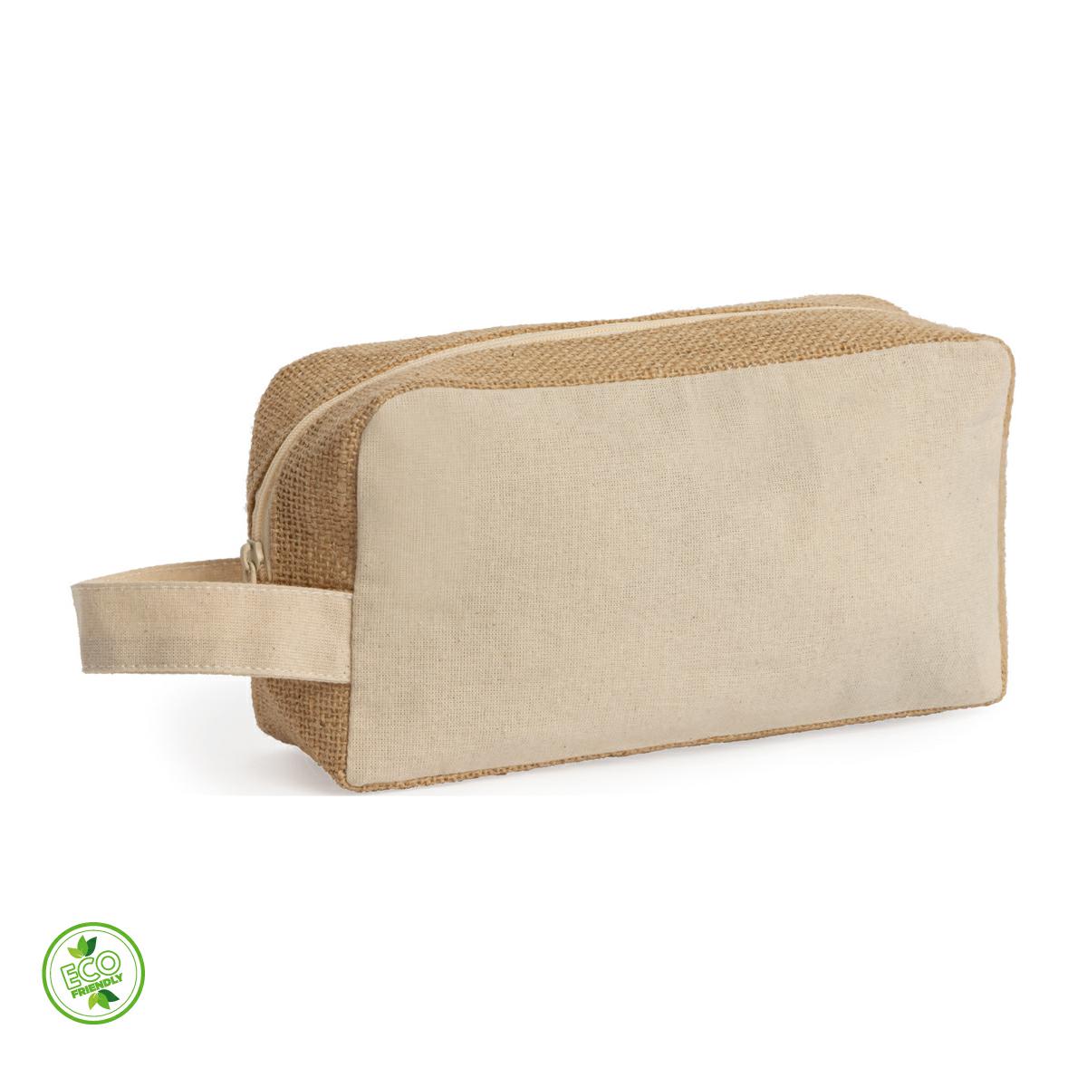 Beauty case in cotone e juta