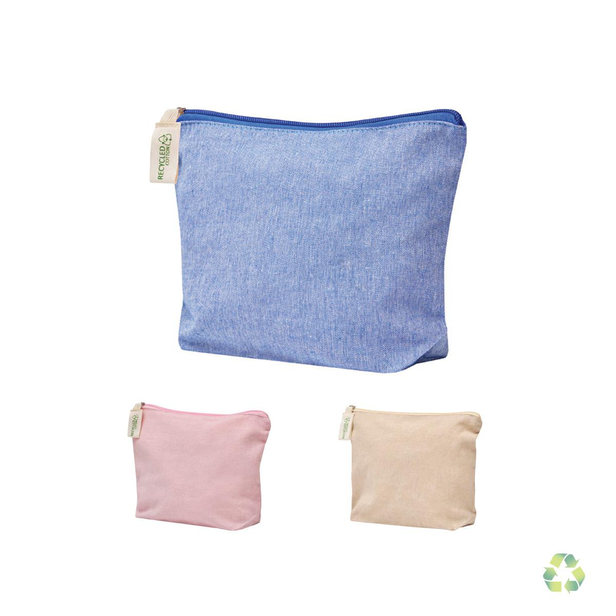 Beauty case in cotone riciclato con cerniera